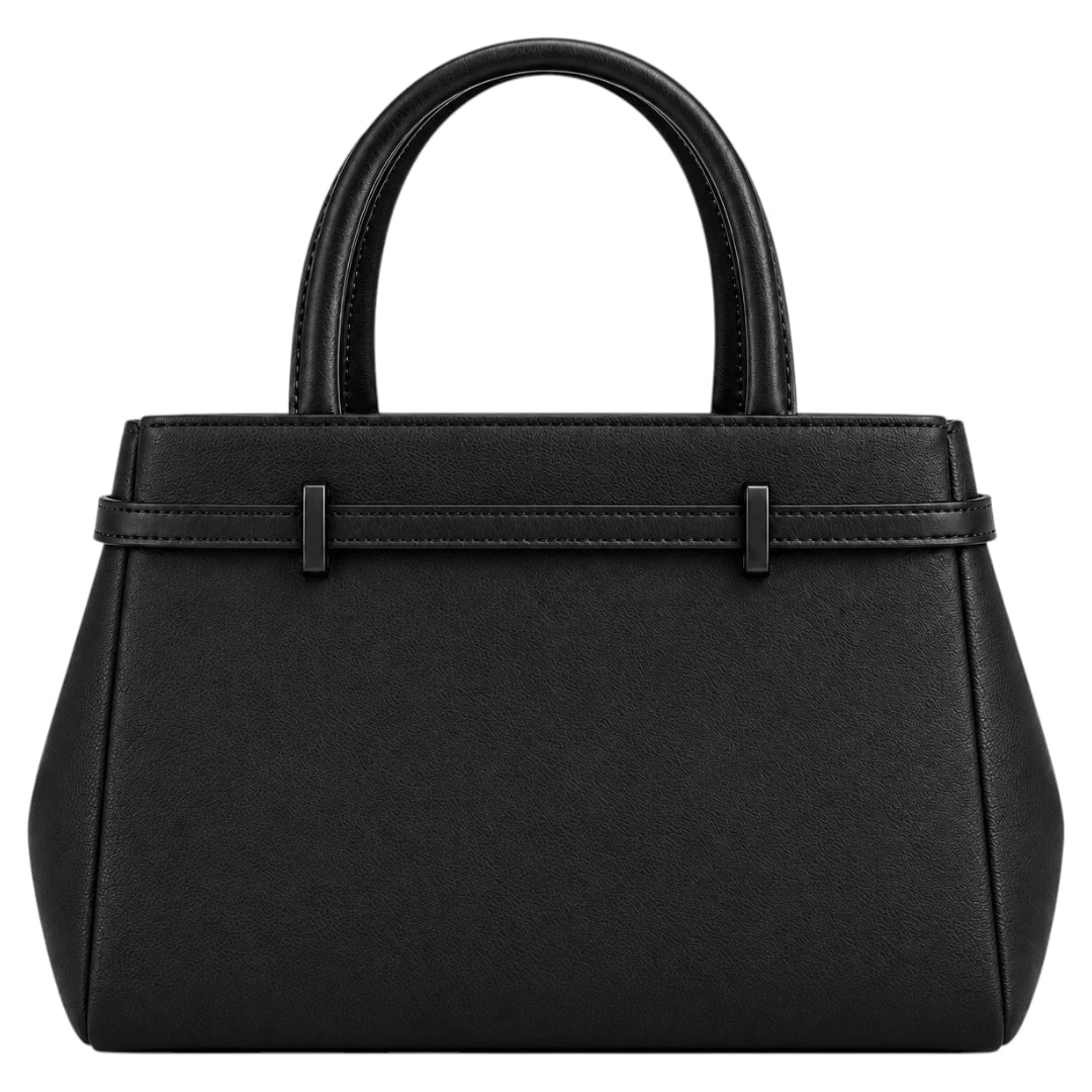 Eleganzio Women’s Black Structured Handbag with Buckle Detail