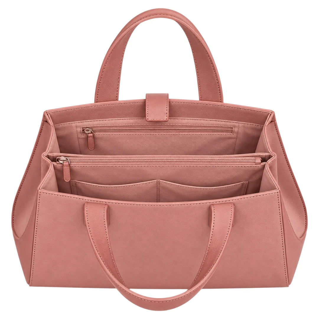 Eleganzio Women’s Dusty Rose Handbag with Twin Handles