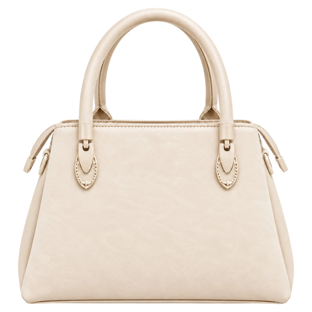 Eleganzio Cream Top Handle Handbag