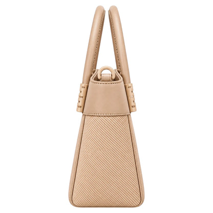 Eleganzio Women’s Beige Textured Handbag with Rounded Handles