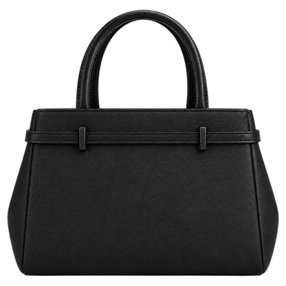 Eleganzio Women’s Black Structured Handbag with Buckle Detail
