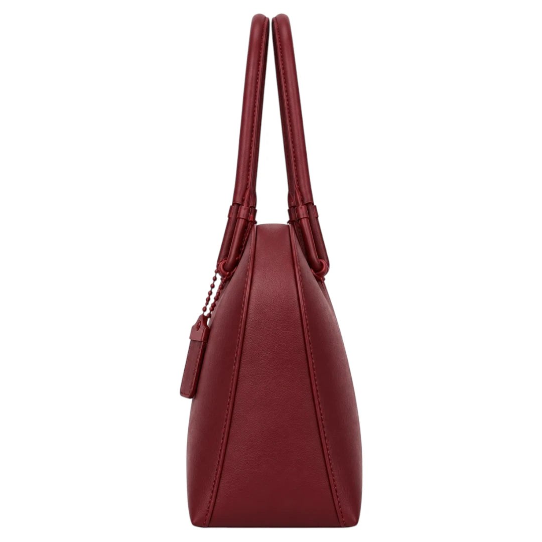 Eleganzio Women’s Burgundy Curved Handbag with Twin Handles