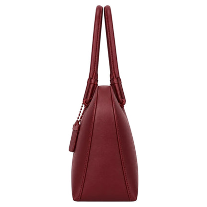Eleganzio Women’s Burgundy Curved Handbag with Twin Handles