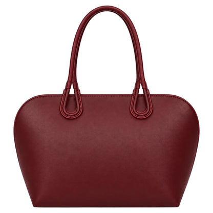 Eleganzio Women’s Burgundy Curved Handbag with Twin Handles